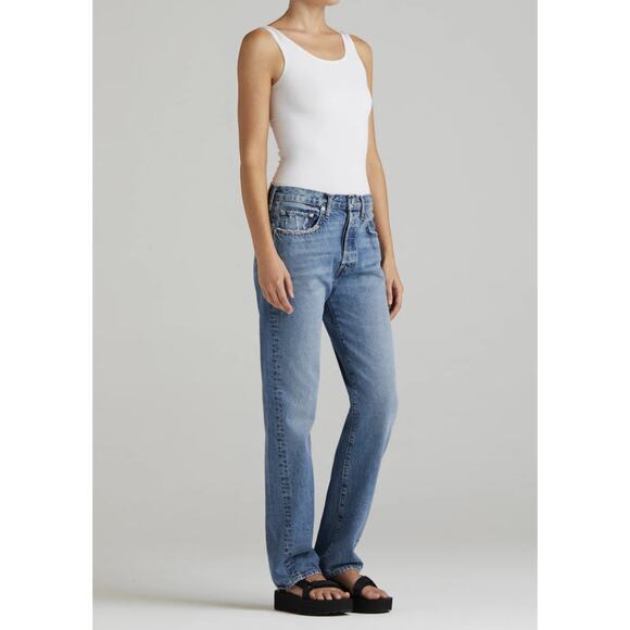 Edwin Tash Straight Jeans Sz 25 Relaxed Fit Organic Cotton Anthropologie Denim - Picture 1 of 11